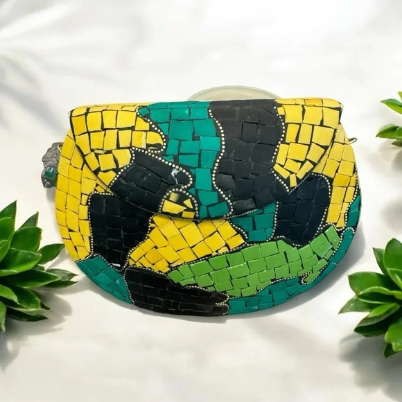 RAMLA NWT HANDMADE MOSAIC METAL BAG - Picture 1 of 7
